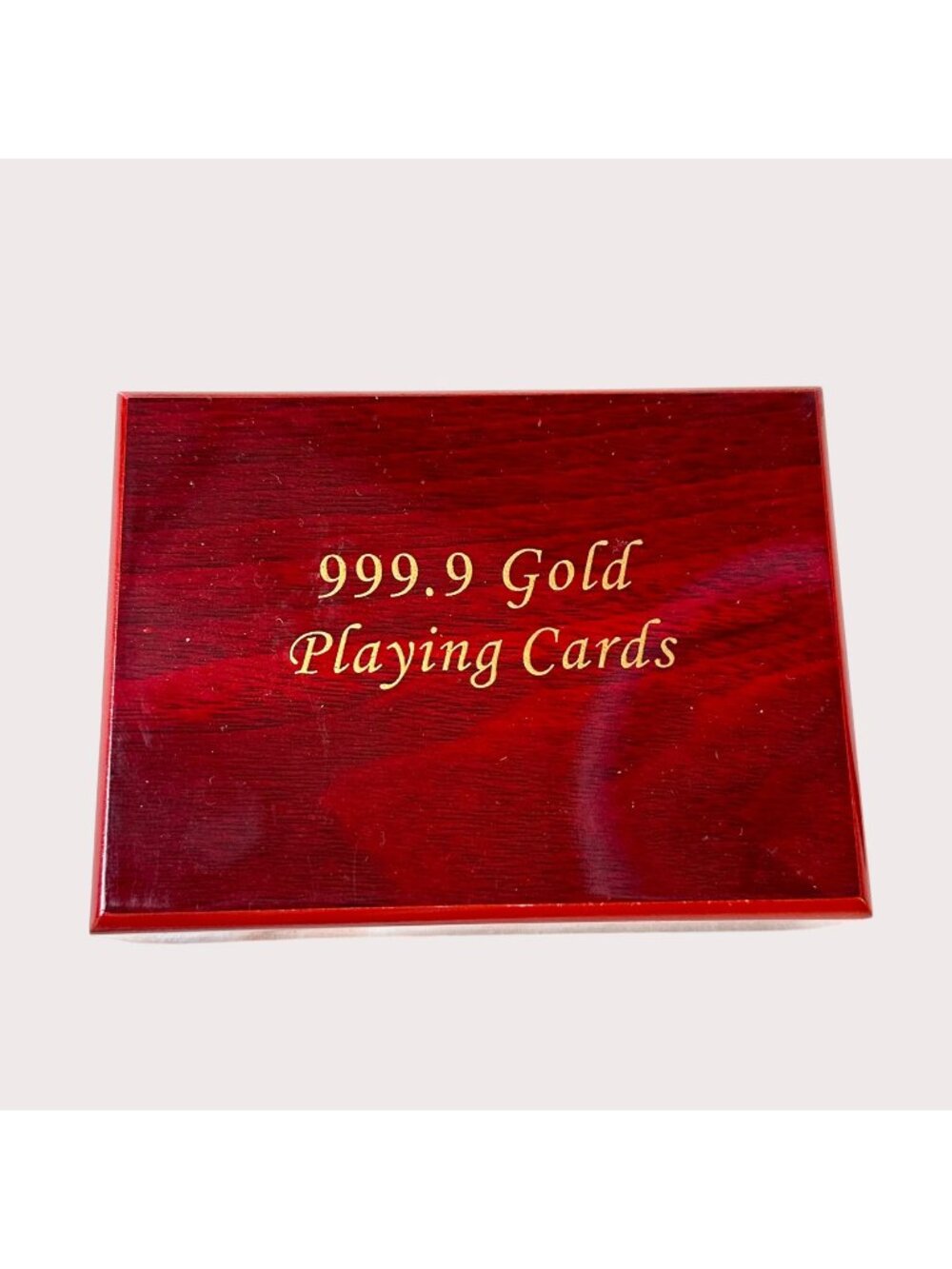999.9 Gold Foil Playing Cards With Certificate In Red Wood Box